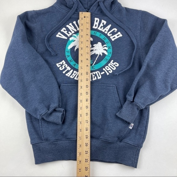 Pro Cube Heavy Weight Hoodie Womens Small Blue Venice Beach Pocket - Picture 8 of 8